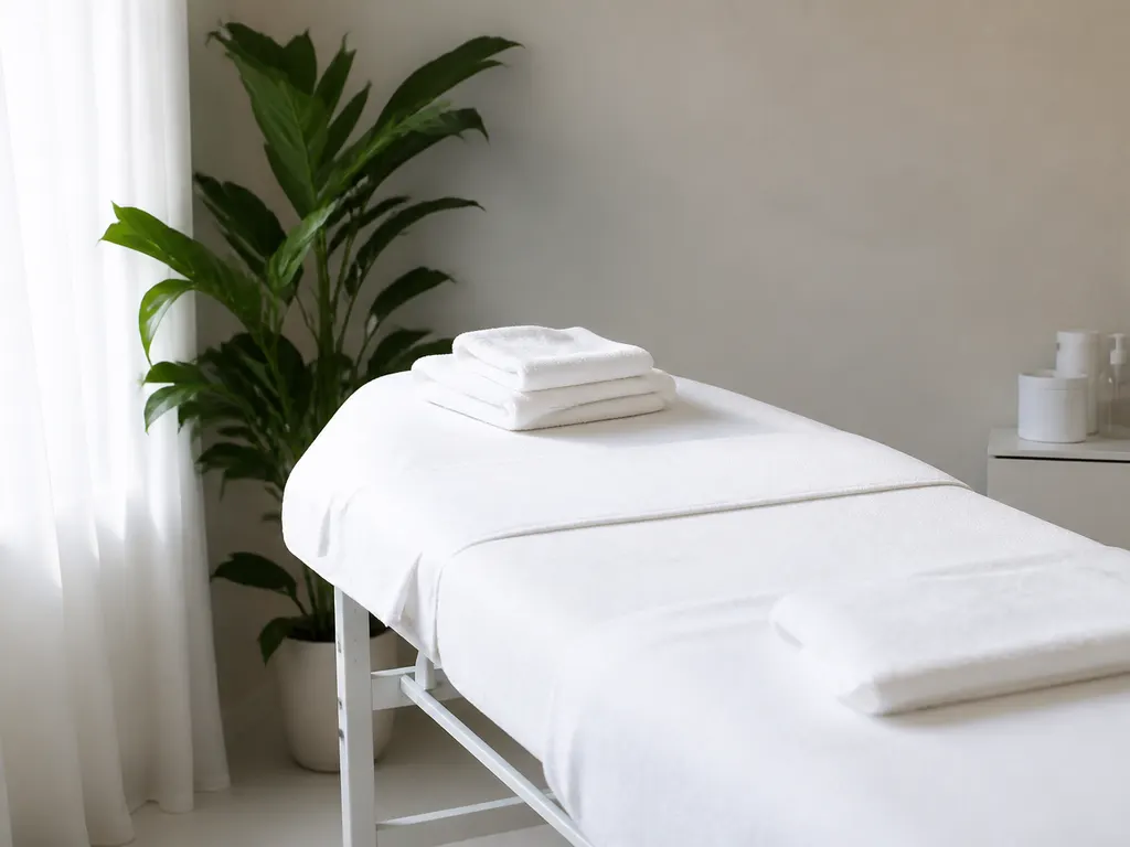 Pinceaux, bols et textiles préparés pour un soin de beauté